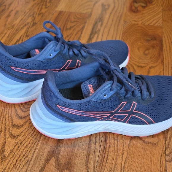 Asics Gel Excite 8 Women Navy And Coral Running Shoes Size 8 - Picture 3 of 7